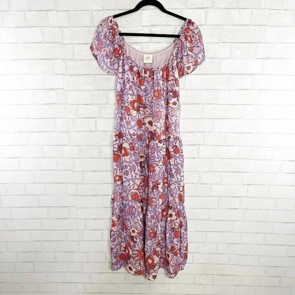 Knox Rose - Target Purple Floral Maxi Dress with Pockets Women's Size Small NWT